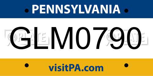 GLM0790 Pennsylvania License Plate