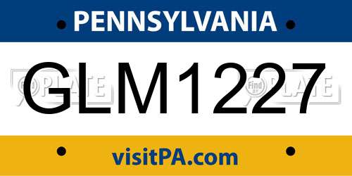 GLM1227 Pennsylvania License Plate