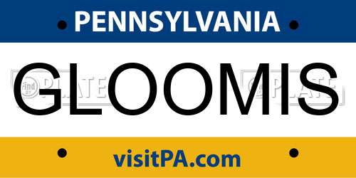 GLOOMIS Pennsylvania License Plate