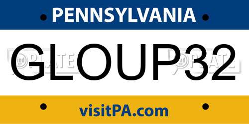 GLOUP32 Pennsylvania License Plate