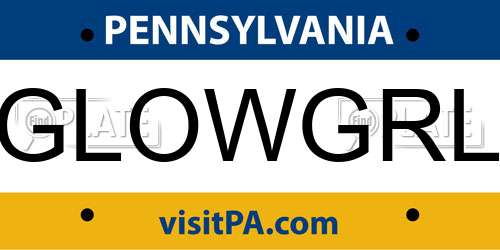 GLOWGRL Pennsylvania License Plate