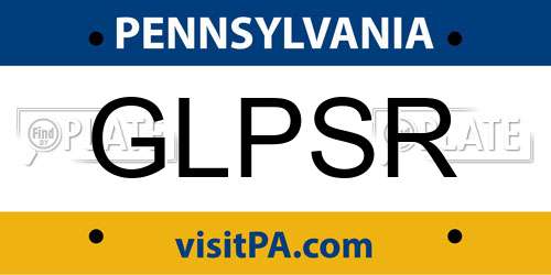 GLPSR Pennsylvania License Plate