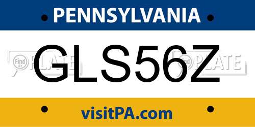GLS56Z Pennsylvania License Plate