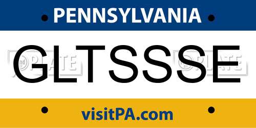 GLTSSSE Pennsylvania License Plate