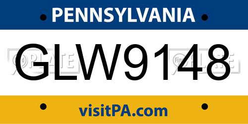 GLW9148 Pennsylvania License Plate