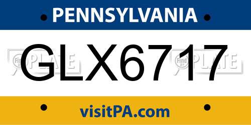 GLX6717 Pennsylvania License Plate