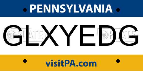 GLXYEDG Pennsylvania License Plate