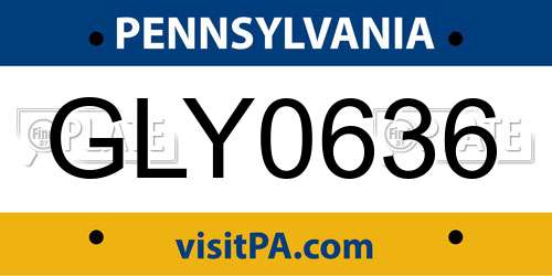 GLY0636 Pennsylvania License Plate