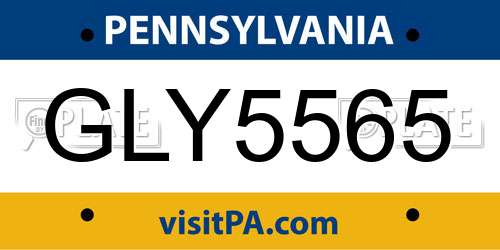 GLY5565 Pennsylvania License Plate