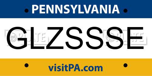 GLZSSSE Pennsylvania License Plate