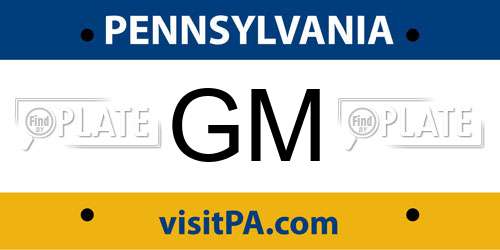 GM Pennsylvania License Plate