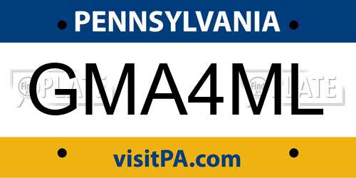GMA4ML Pennsylvania License Plate