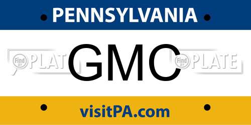 GMC Pennsylvania License Plate