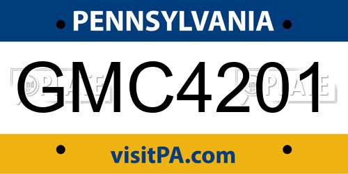 GMC4201 Pennsylvania License Plate
