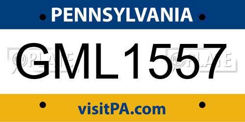 GML1557 Pennsylvania License Plate