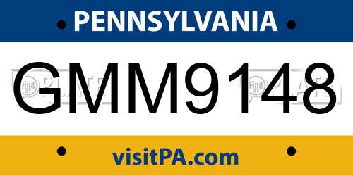 GMM9148 Pennsylvania License Plate