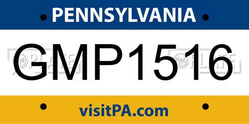 GMP1516 Pennsylvania License Plate