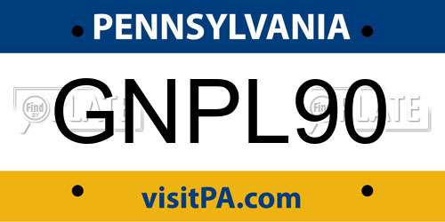 GNPL90 Pennsylvania License Plate