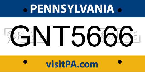 GNT5666 Pennsylvania License Plate
