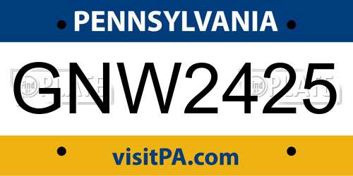 GNW2425 Pennsylvania License Plate
