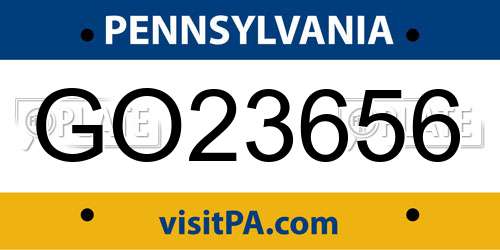 GO23656 Pennsylvania License Plate