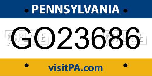 GO23686 Pennsylvania License Plate