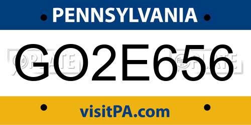 GO2E656 Pennsylvania License Plate