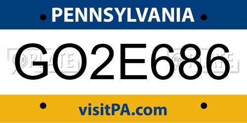 GO2E686 Pennsylvania License Plate