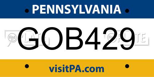 GOB429 Pennsylvania License Plate