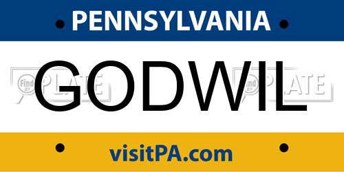 GODWIL Pennsylvania License Plate