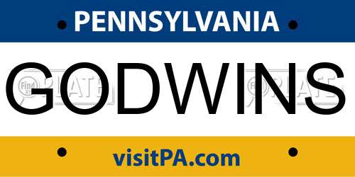GODWINS Pennsylvania License Plate