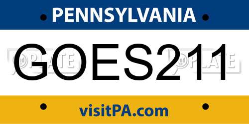 GOES211 Pennsylvania License Plate