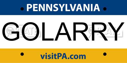 GOLARRY Pennsylvania License Plate