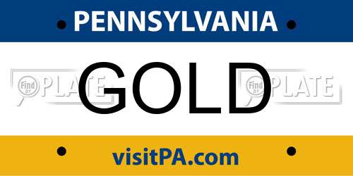 GOLD Pennsylvania License Plate