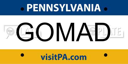 GOMAD Pennsylvania License Plate