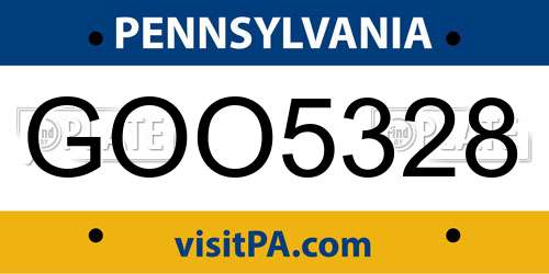 GOO5328 Pennsylvania License Plate