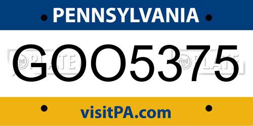 GOO5375 Pennsylvania License Plate