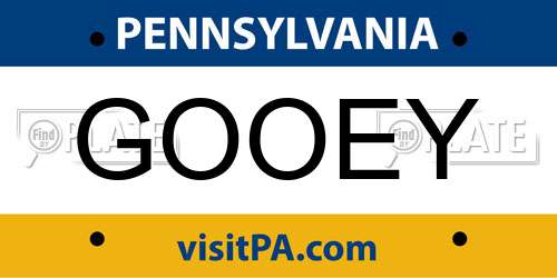 GOOEY Pennsylvania License Plate
