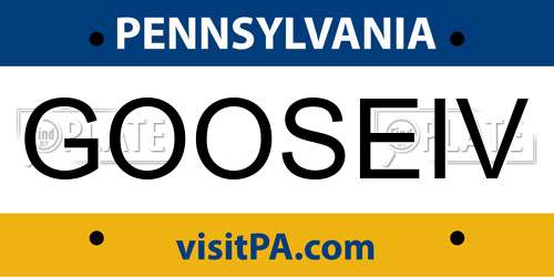 GOOSEIV Pennsylvania License Plate