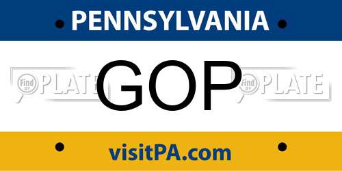 GOP Pennsylvania License Plate