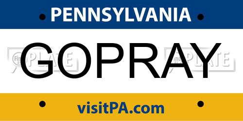 GOPRAY Pennsylvania License Plate