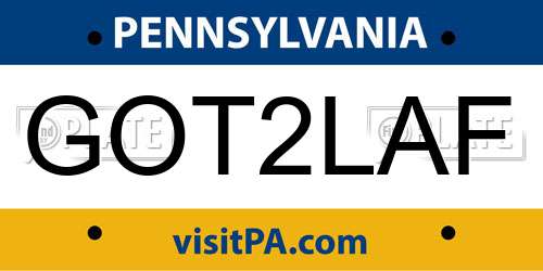 GOT2LAF Pennsylvania License Plate