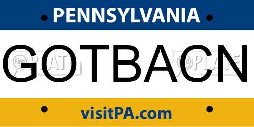GOTBACN Pennsylvania License Plate