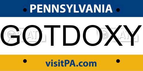 GOTDOXY Pennsylvania License Plate