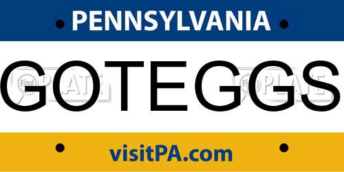 GOTEGGS Pennsylvania License Plate