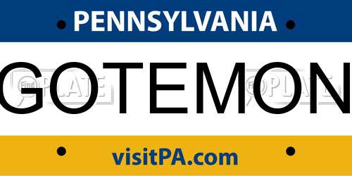 GOTEMON Pennsylvania License Plate