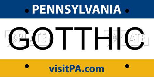 GOTTHIC Pennsylvania License Plate
