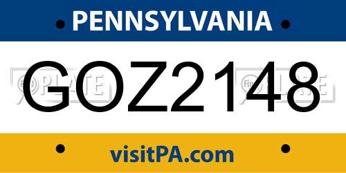 GOZ2148 Pennsylvania License Plate