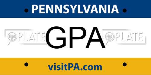 GPA Pennsylvania License Plate