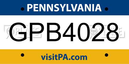 GPB4028 Pennsylvania License Plate